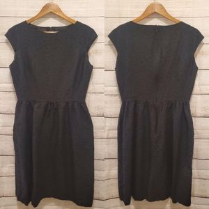 Anne Klein Black Stitched Floral Pattern Dress, Size 10